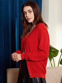 Berrylush Ribbed Acrylic Cardigan Sweater