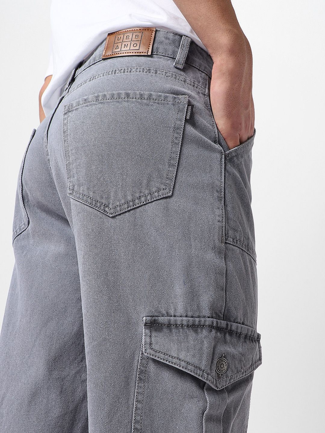 Urbano Fashion Men Loose Fit Non-Stretchable Cargo Jeans