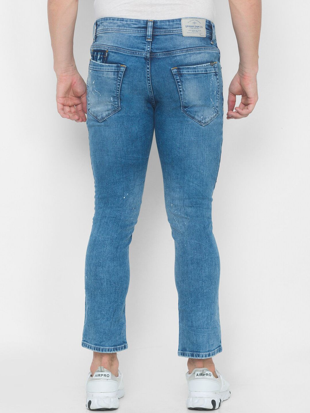 SPYKAR Men Blue Slim Fit Highly Distressed Light Fade Jeans