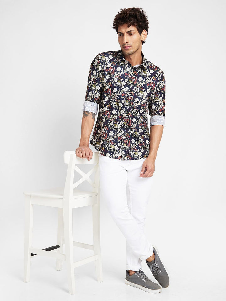 Being Human Men Slim Fit Floral Opaque Printed Casual Shirt
