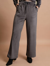 Tokyo Talkies Embellished Hooded Cropped Sweatshirt & Wide Leg Trousers