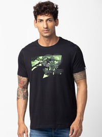 SPYKAR Men Printed Slim Fit Cotton T-shirt