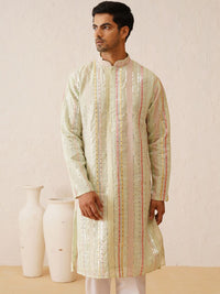 SOJANYA LUXE Embroidered Regular Sequinned Kurta with Pyjamas