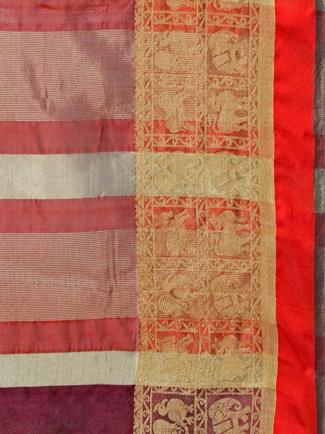 Saree mall Burgundy & Red Ethnic Motifs Art Silk Sarees