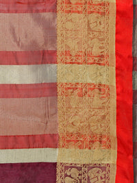 Saree mall Burgundy & Red Ethnic Motifs Art Silk Sarees