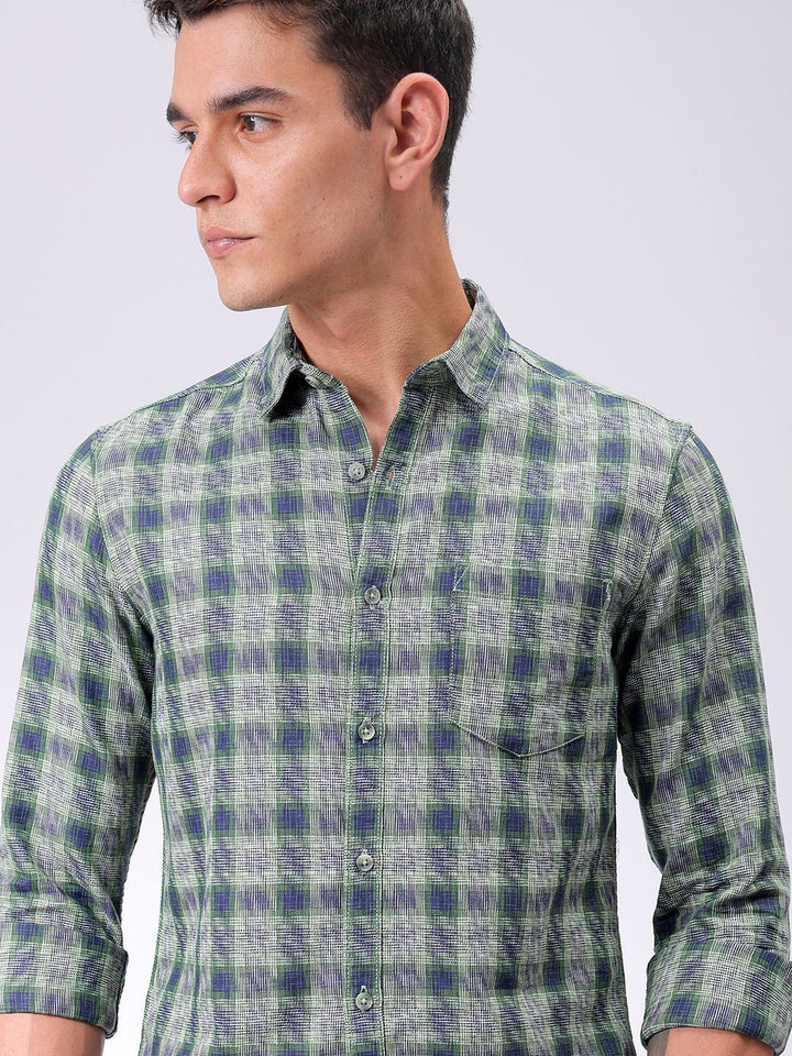 The Indian Garage Co Men Slim Fit Checked Casual Shirt