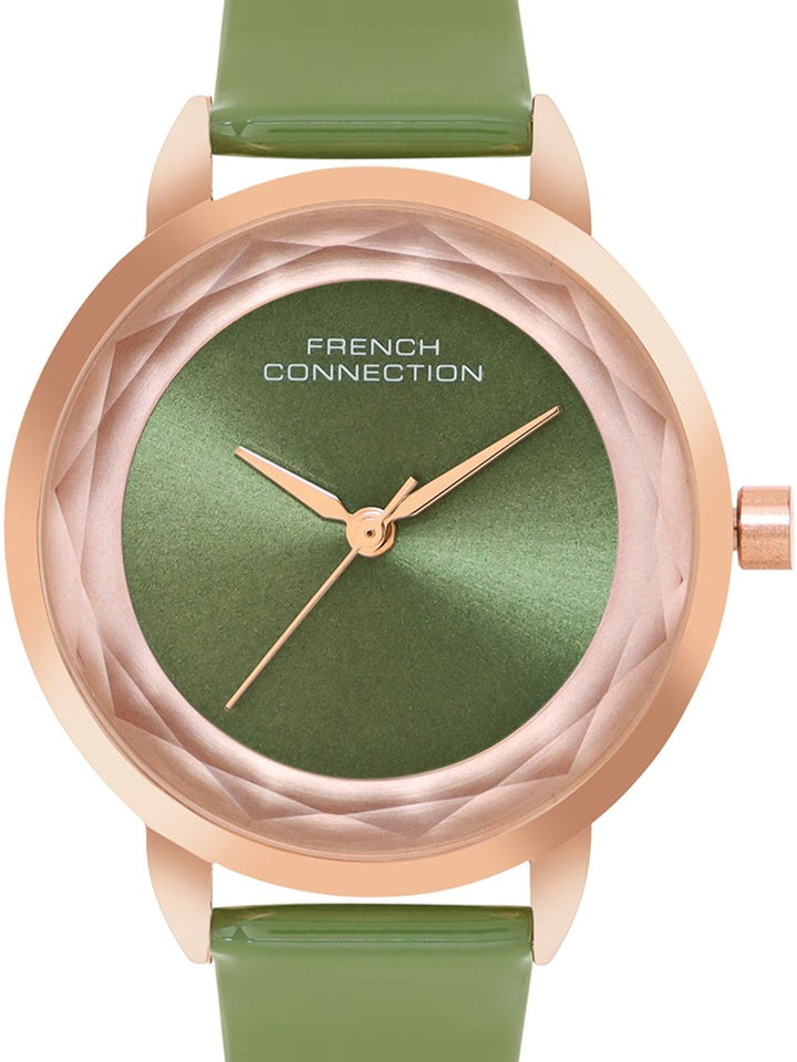 Perancis Sambungan Wanita Alloy Dial & Kulit Tali Analog Watch FCN077NL