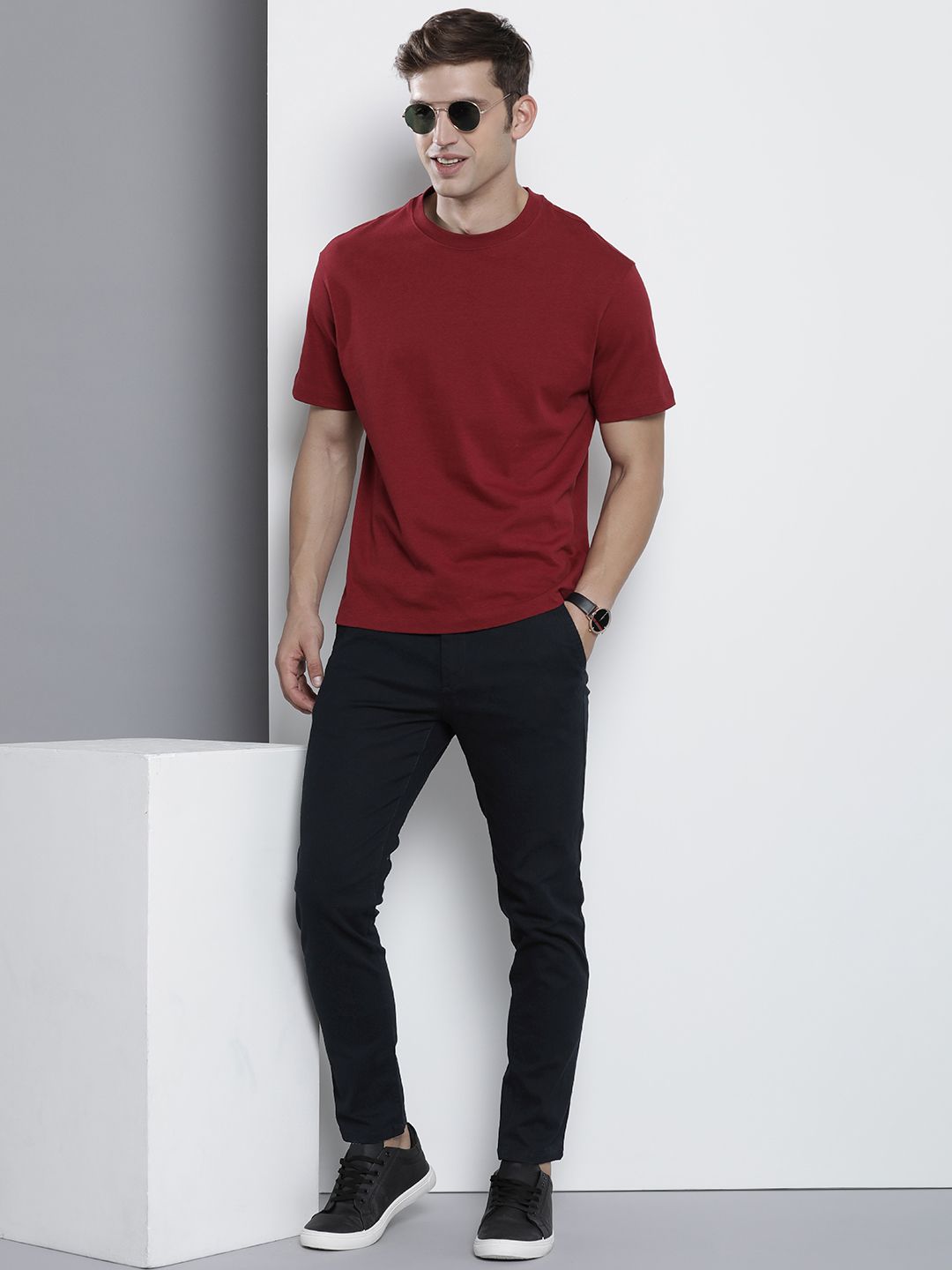 The Indian Garage Co Men Slim Fit Joggers Trousers