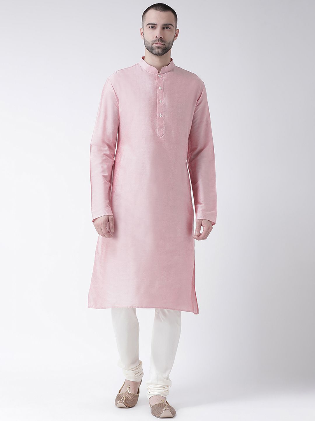 KeSah lelaki merah jambu pepejal lurus kurta