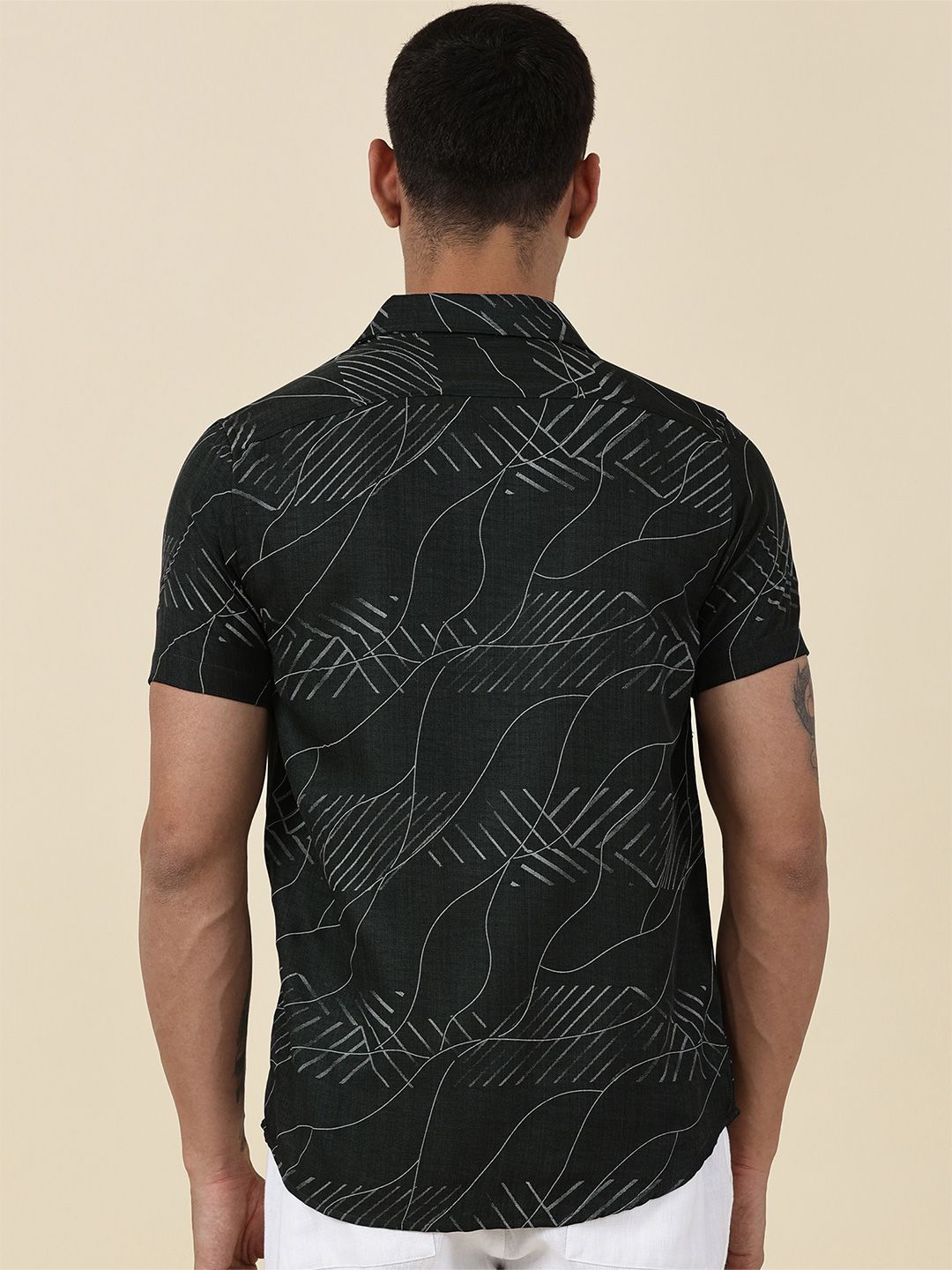Thomas Scott Men Classic Slim Fit Opaque Printed Casual Shirt