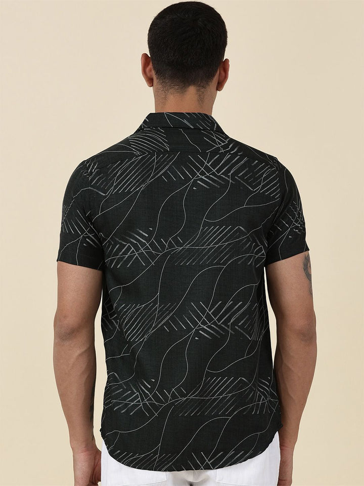 Thomas Scott Men Classic Slim Fit Opaque Printed Casual Shirt