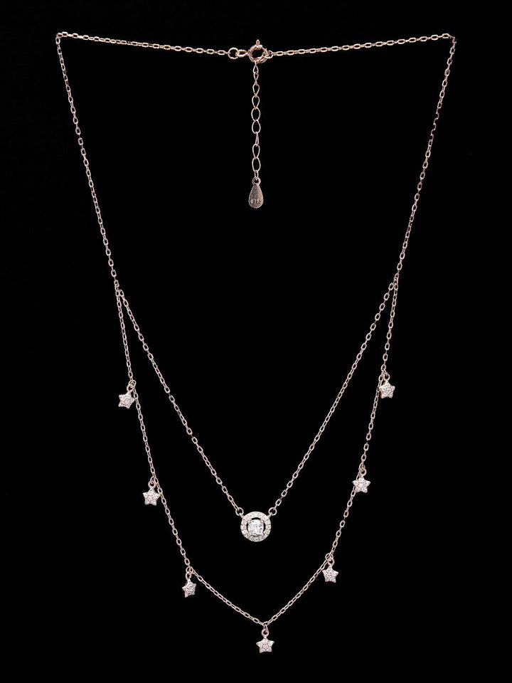PRIONI Kalung Berlapis Berlapis Emas 925 Sterling Perak Cubic Zirconia Bersalut Emas
