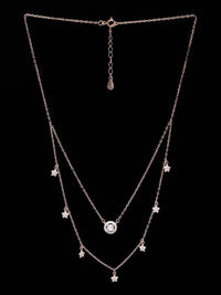 PRIONI Kalung Berlapis Berlapis Emas 925 Sterling Perak Cubic Zirconia Bersalut Emas