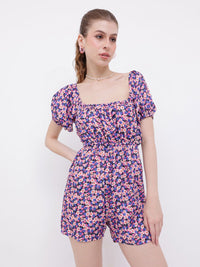 DressBerry Ravishing Beauty Floral Printed Tie Up Cut Out Playsuit