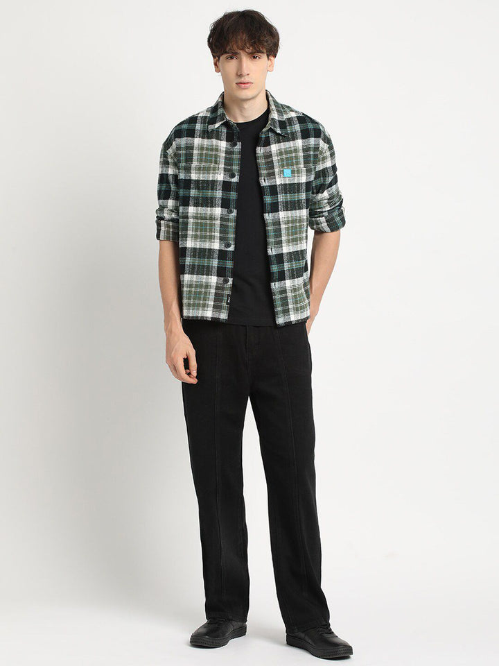 THE BEAR HOUSE Men Checkered Relaxed Fit Shacket