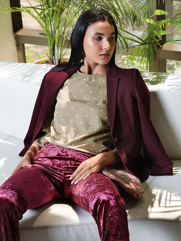 Tokyo Talkies Women Taupe Printed Top