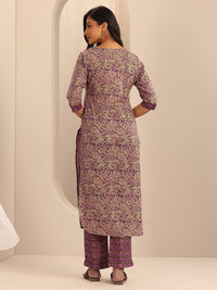Libas Women Paisley Printed Regular Pure Cotton Kurta with Trousers