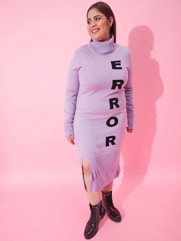 CURVY STREET Typography Printed T-shirt Midi Dress