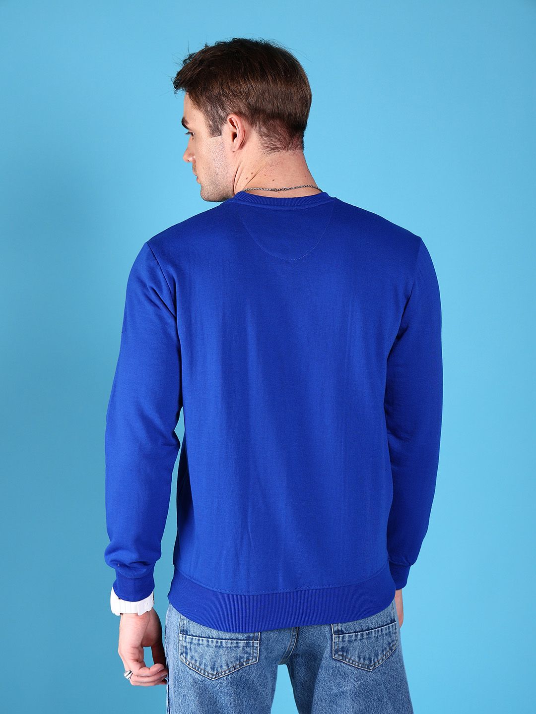 The Indian Garage Co Men Blue Solid Sweatshirt