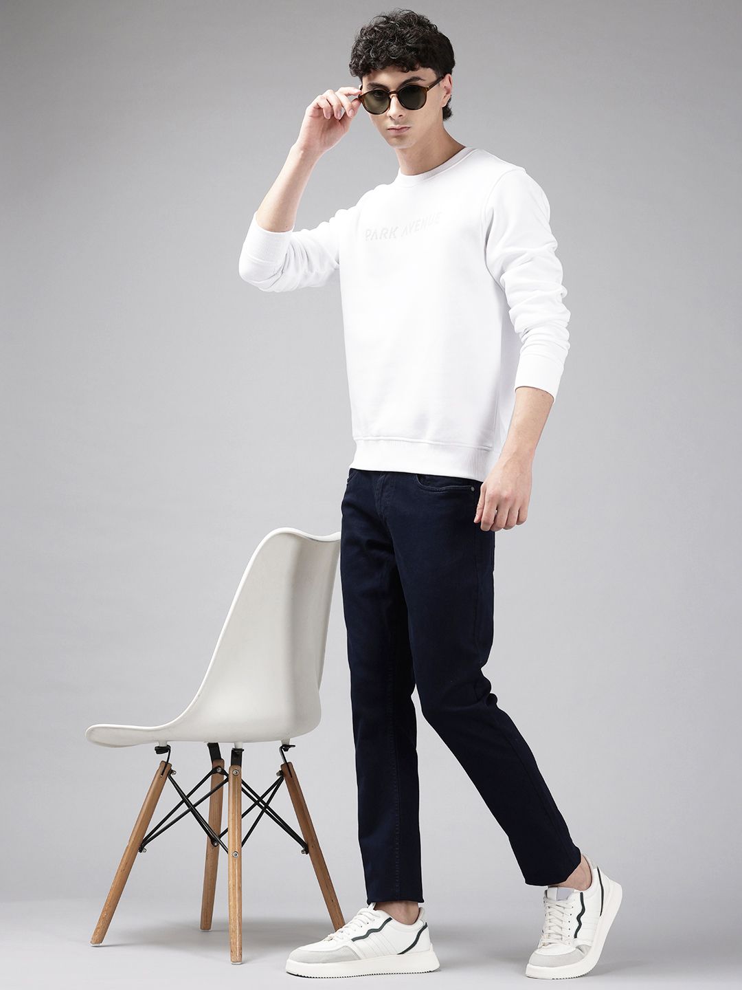 Park Avenue Brand Logo Print Slim Fit Sweatshirt