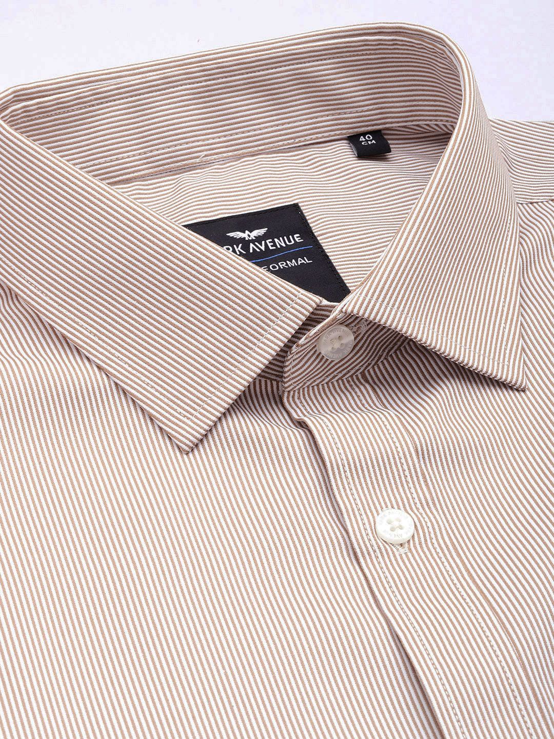 Park Avenue Pure Cotton Slim Fit Opaque Striped Formal Shirt