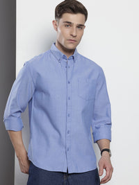 The Indian Garage Co Men Slim Fit Solid Oxford Shirt