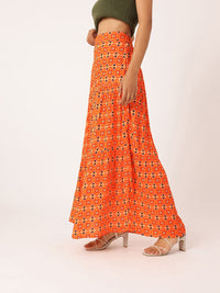 DressBerry Women Heritage Printed Maxi Tiered Skirt