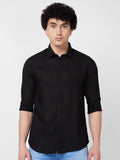 SPYKAR Spread Collar Linen Casual Shirt