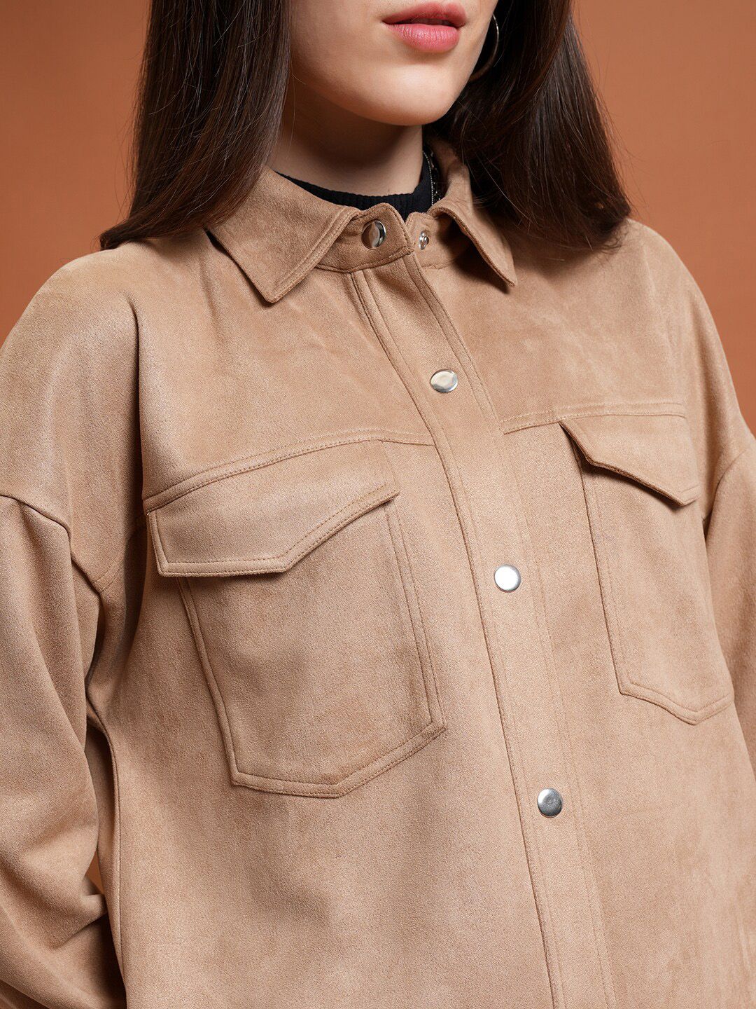 Tokyo Talkies Beige Spread Collar Tailored Jacket