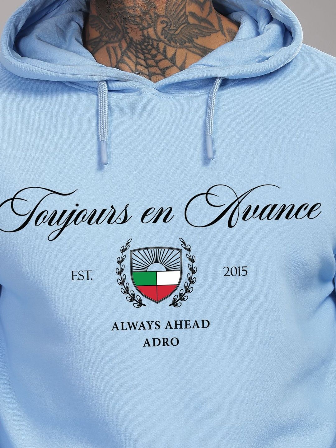 Adro Toujours en Avance 320 GSM Fleece Printed Graphic Hoodie