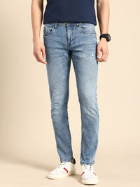 Being Human Men Slim Fit Low Distress Light Fade Stretchable Jeans