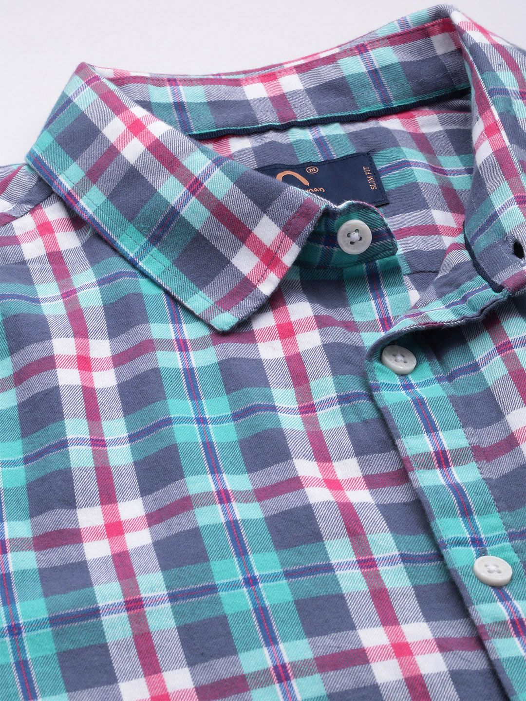 Being Human Pure Cotton Slim Fit Checked Casual Shirt