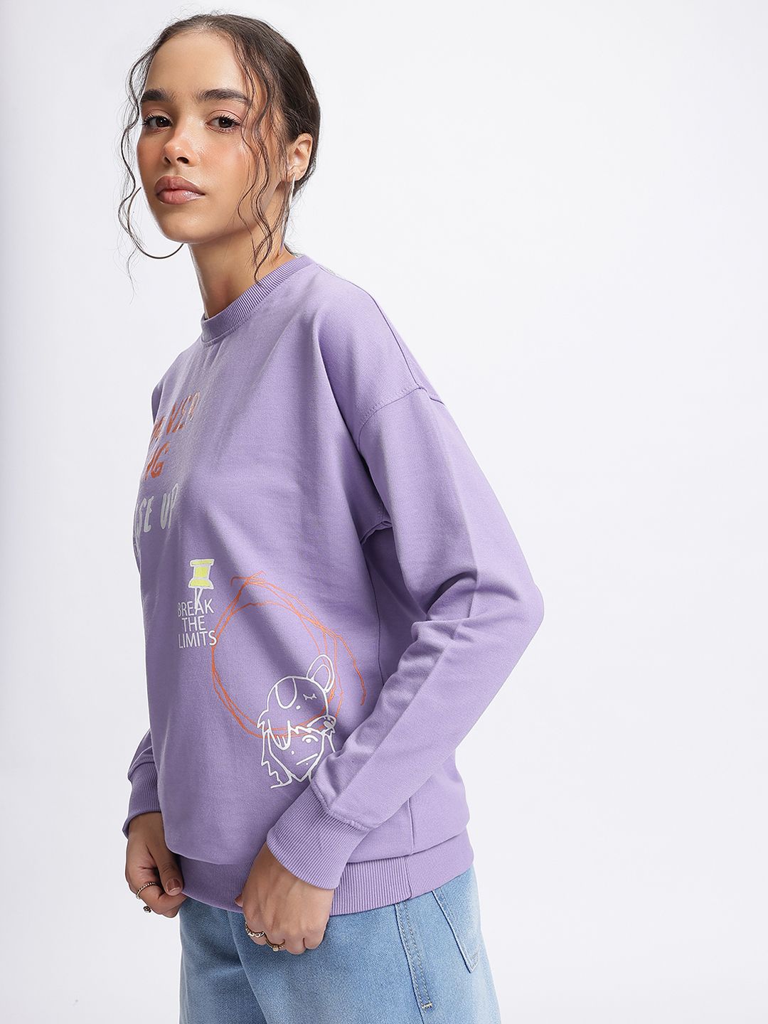DressBerry Typo-Tastic Fluid Drop Breathable Sweatshirt