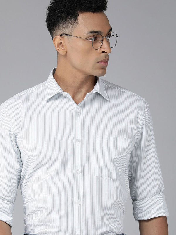 Park Avenue Slim Fit Cotton Pure berjalur baju formal