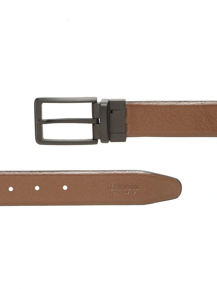 Teakwood Leathers Men Textured Leather Reversible Formal Belt