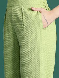 DressBerry Twisted Detail Textured Top and Trousers Co-Ord Set