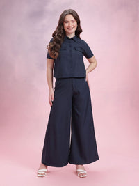 DressBerry Solid Shirt With Trousers Co-Ords