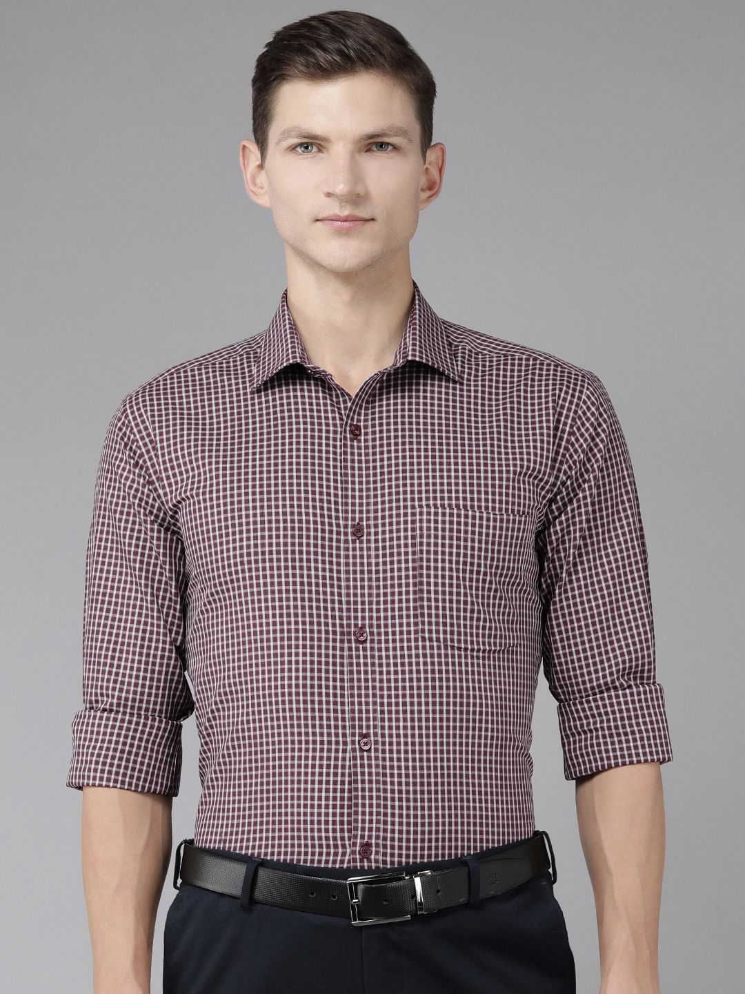 Park Avenue Slim Fit Checked Pure Cotton Formal Shirt