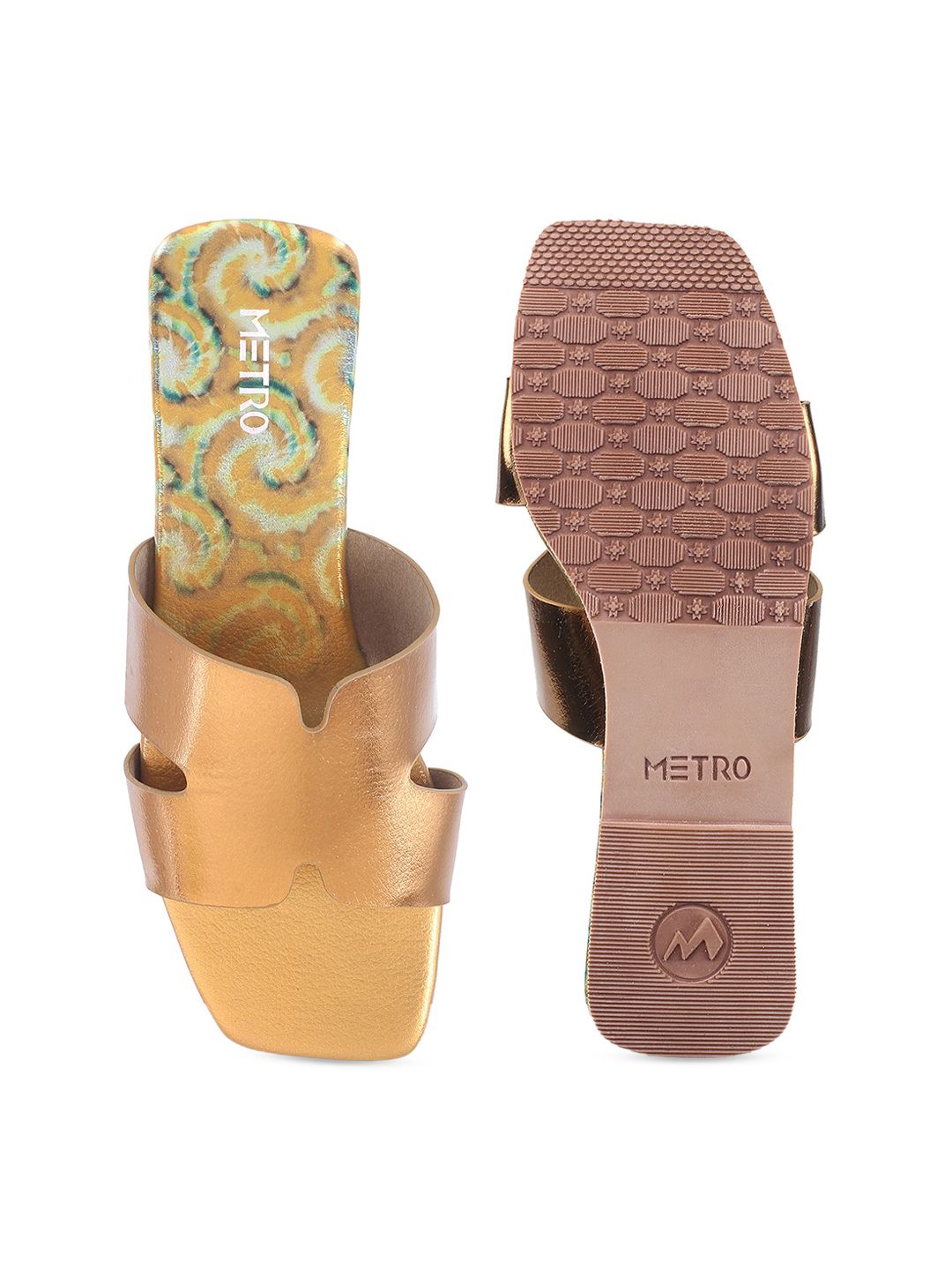 Metro Textured Open Toe Flats