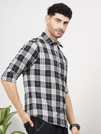 The Indian Garage Co Men Tartan Checked Cotton Casual Shirt
