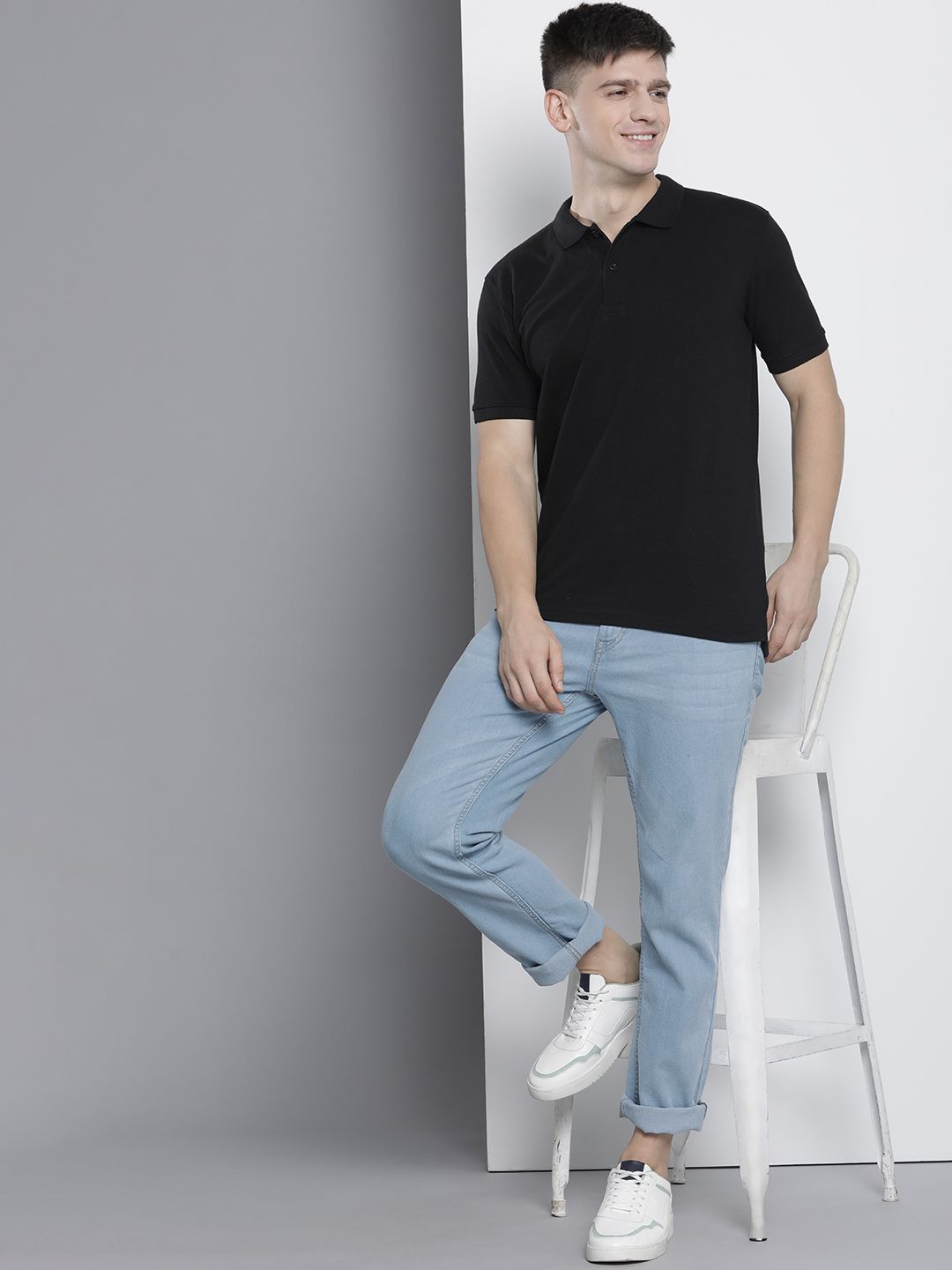 The Indian Garage Co Men Graphic Printed Polo Collar T-shirt