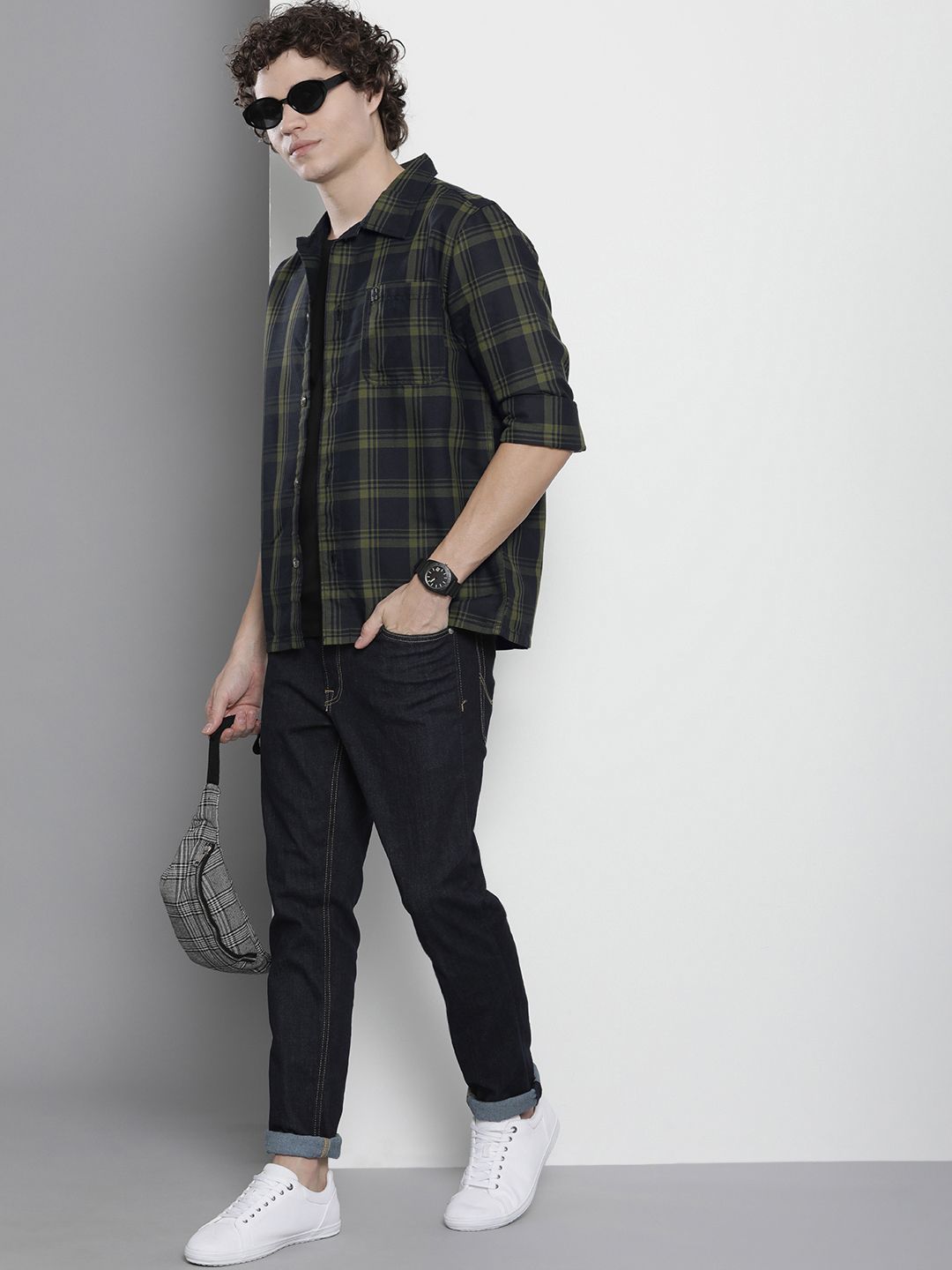The Indian Garage Co Men Checked Pure Cotton Casual Shirt