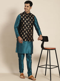 SOJANYA Men Teal Kurta with Churidar