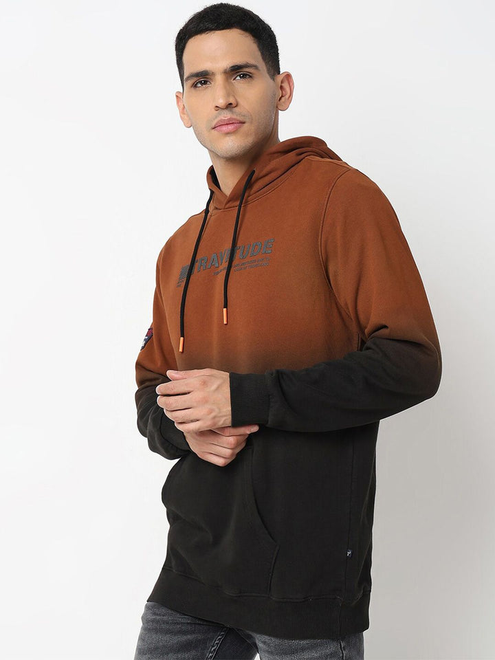 SPYKAR Typography Printed Hooded Cotton Sweatshirt