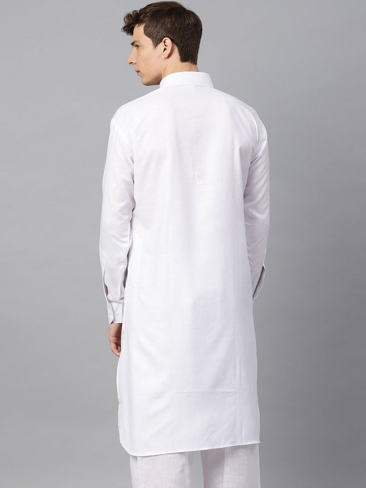 SOJANYA Lelaki Putih Solid Kurta Lurus