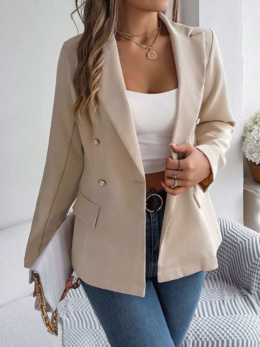 all about you Women Floral Striped Polyester Tailored Jacket