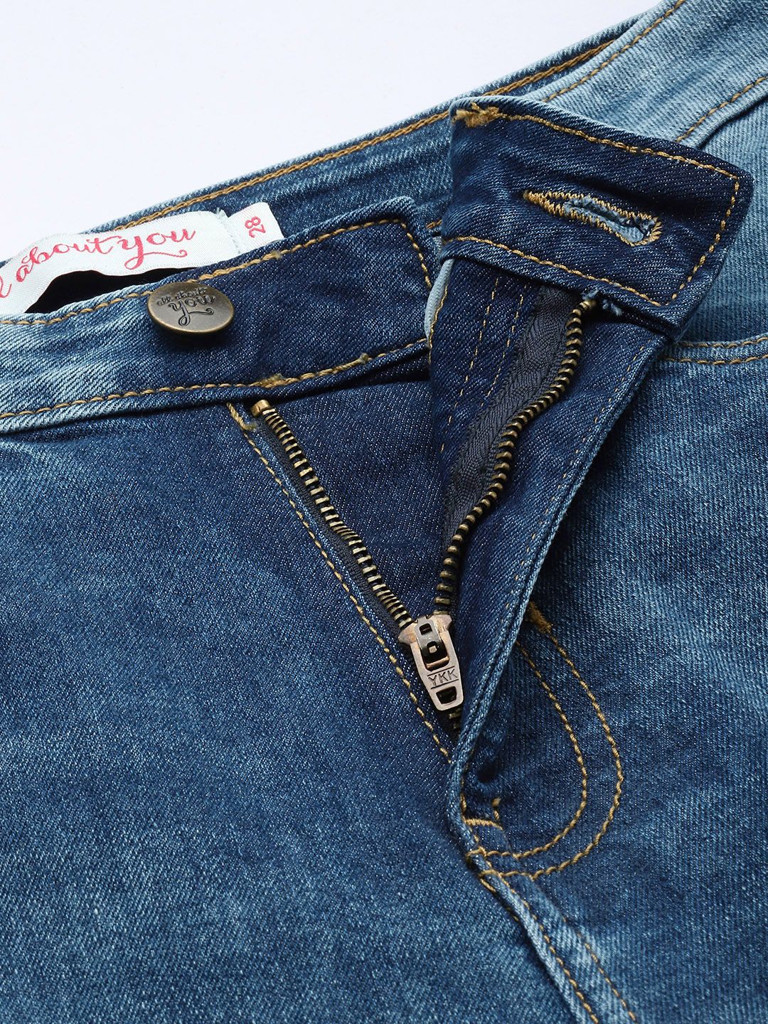 all about you Women Straight Fit High-Rise Heavy Fade Stretchable Jeans