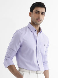 RARE RABBIT Men Oxfom Regular Fit Solid Spread Collar Shirt