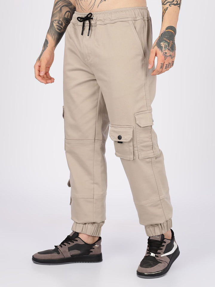 Eszett Lelaki Lelaki Regular Fit Cotton Cargo Joggers