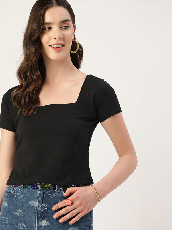 Dressberry Pure Cotton Square Neck Top